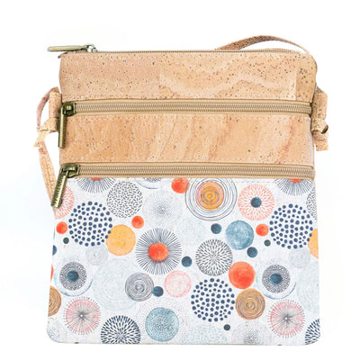 Viana - geometrikus mintájú parafa válltáska